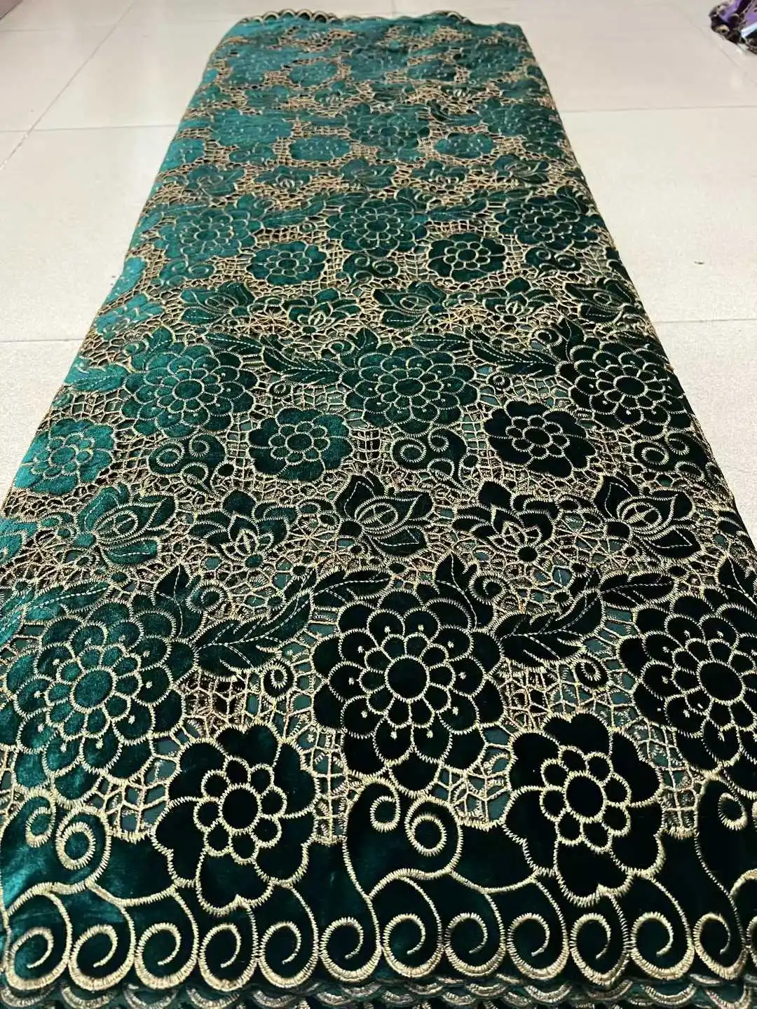 قماش دانتيل مخملي أفريقي جبر حبل لذيذ غزل مخملي مطرز لـ Aso Ebi مادة جميلة للملابس والديكور المنزلي