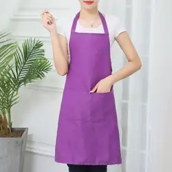 Adjustable Bib Apron With Pockets Oil-proof Kitchen Apron Home Restaurant Chef Apron Women Men Cooking Aprons Adult Work Clothes