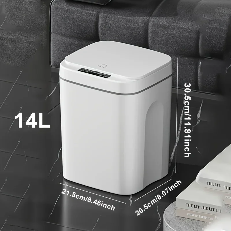 Smart Trash Can-Motion Sensor Battery Sensing Paper Basket, InfraredSensing, Kick Open Lid, Used for Living Room, Kitchen,