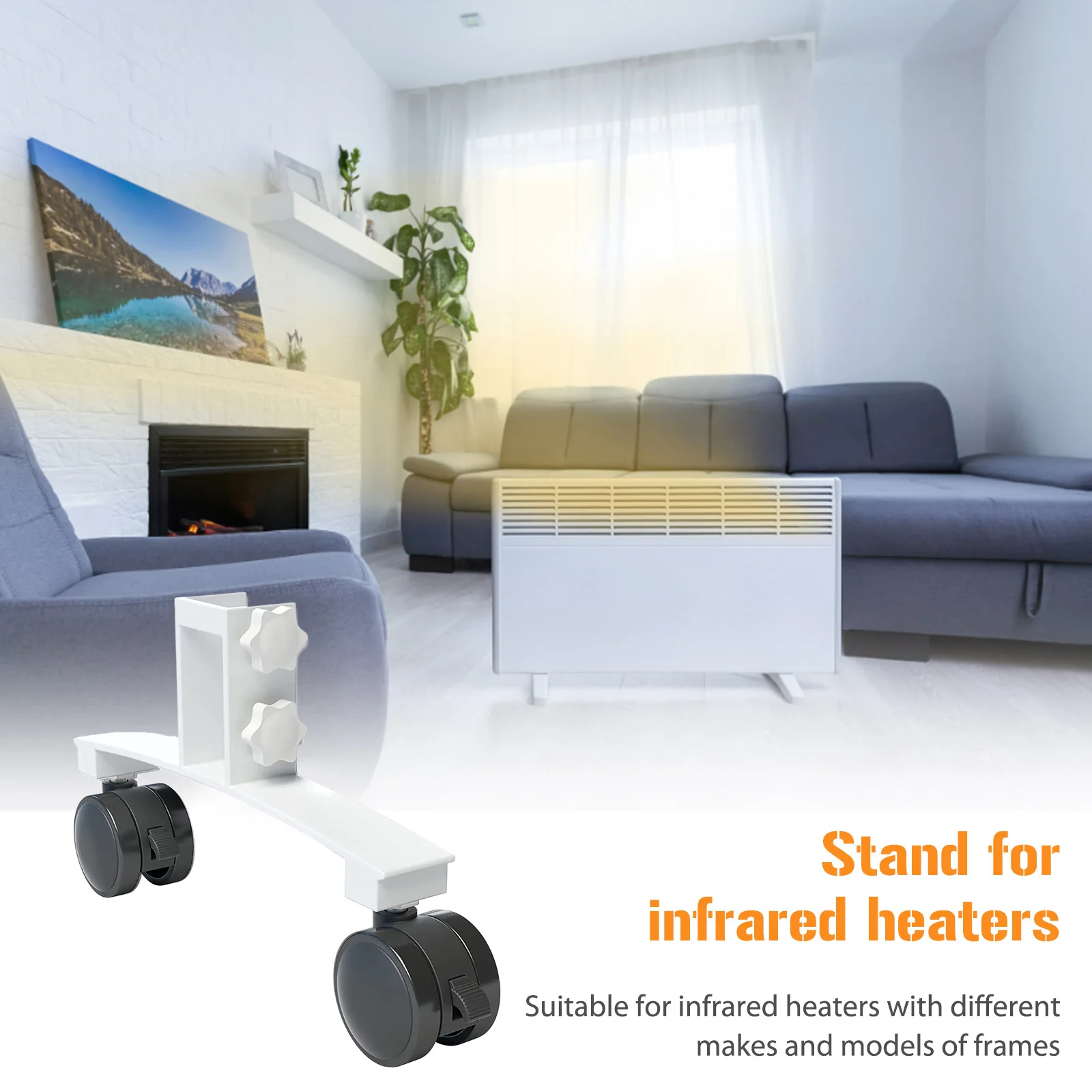 Metal Infrared Warmer Foot Support Universal Infrared Panel Heater Feet Bracket Movable with Wheels Heating System Accessories