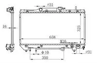 BTO042016 engine radiator for BTO042016 (325 × 16) CARINA E CORONA ST.