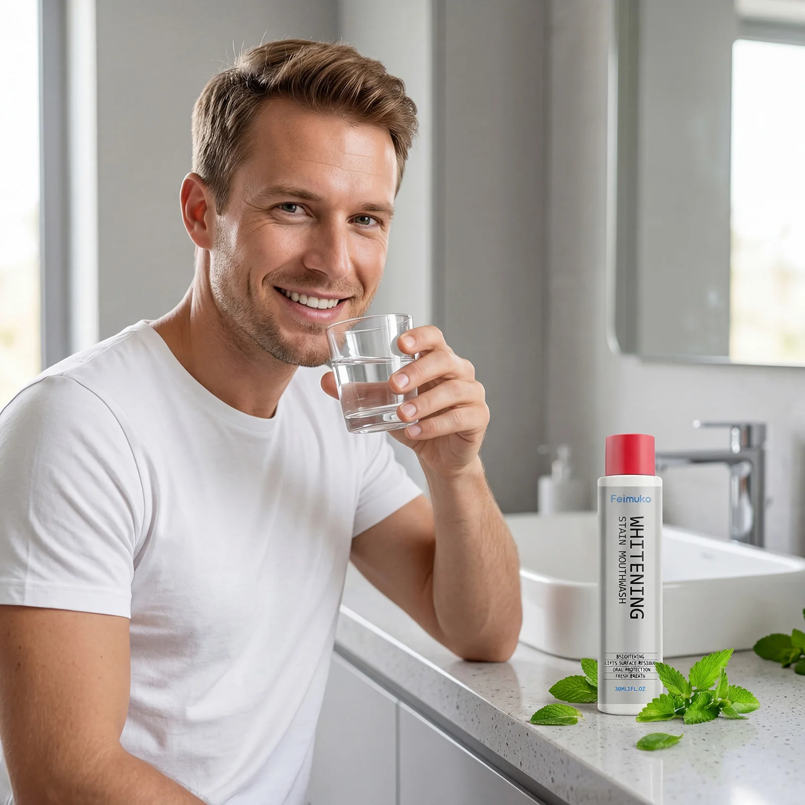 Teeth-Cleaning Mouthwash, Mild & soothing, Gently Lifts Surface Stains, Long-Lasting Fresh Breath for Daily Thorough Oral Care