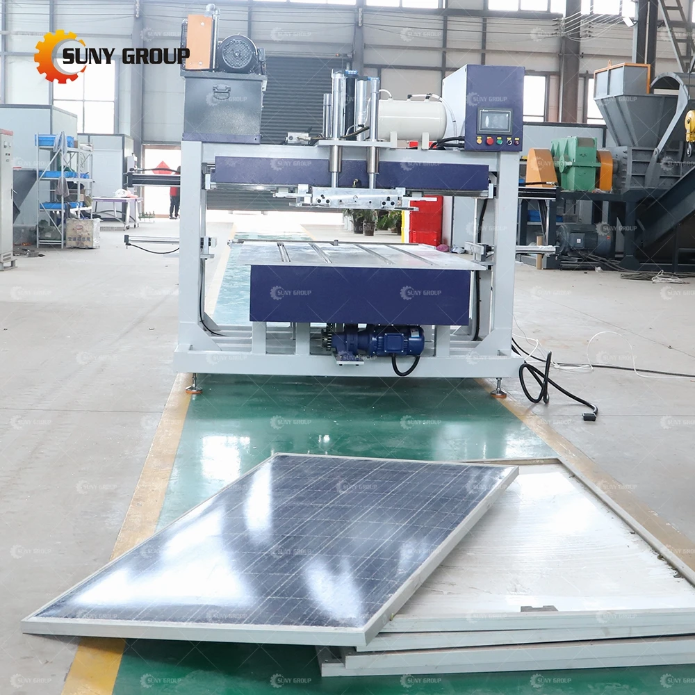 Single Side Glass Solar Panel J-box and Frame Remove Machine