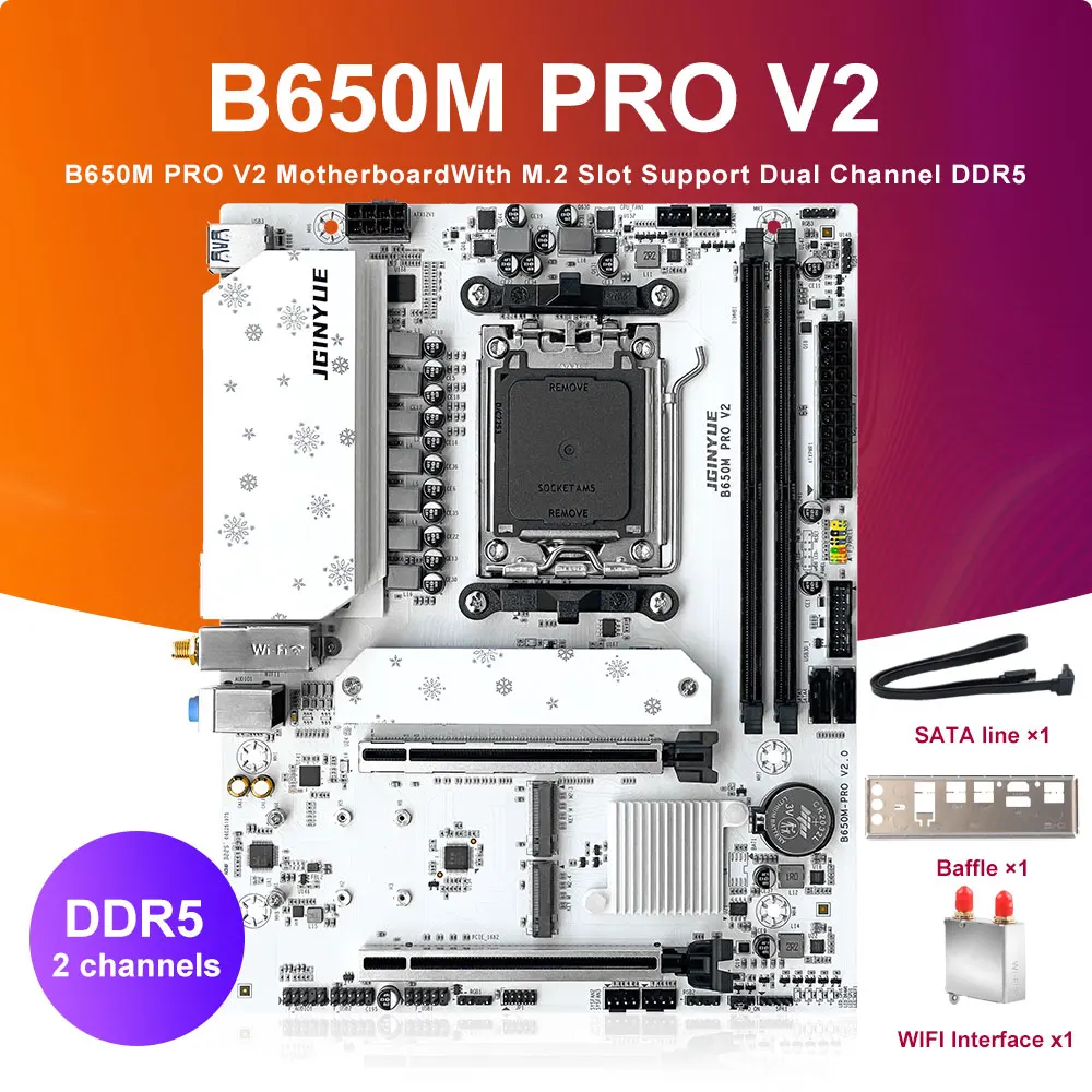 JGINYUE B650M PRO V2 Motherboard Supports AMD AM5 Ryzen 7000/8000