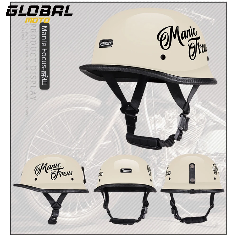 New Motorcycle Helmet German Vintage Casco Moto Motorcycle Accessories Open Face Summer Retro Half Helmet Unisex Helmets