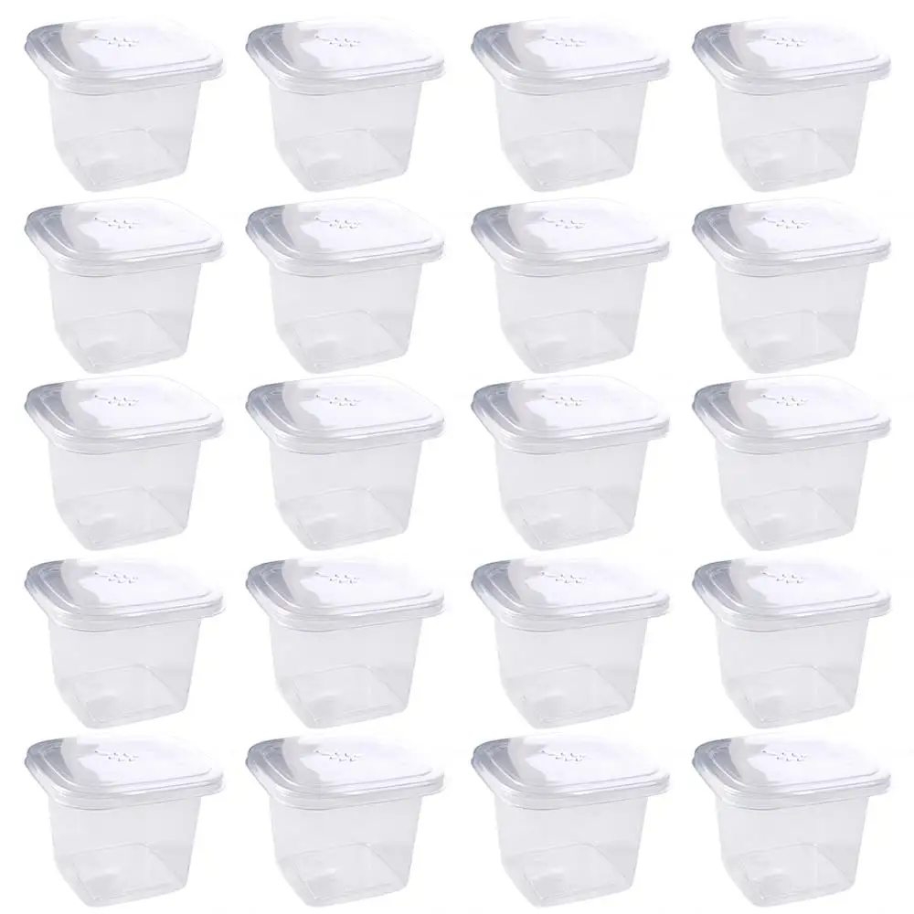 50Pcs Disposable Mousse Dessert Box With Lid Cake Container Square Clear Plastic Cups Portable Individually Packaged