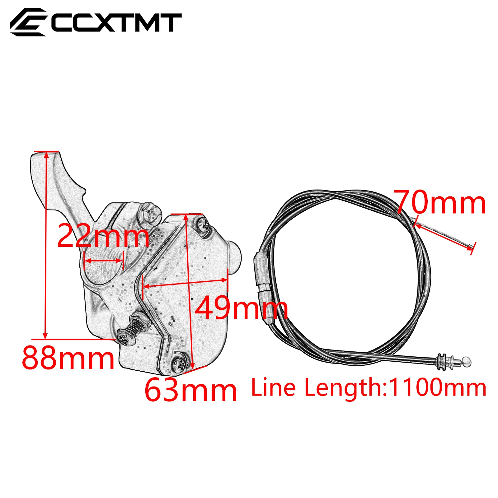 Motorfiets ATV 22mm Gashendel Duim Controller Gaspedaal Gaskabel Montage Voor 50cc-150cc Quad Crossmotor Universele