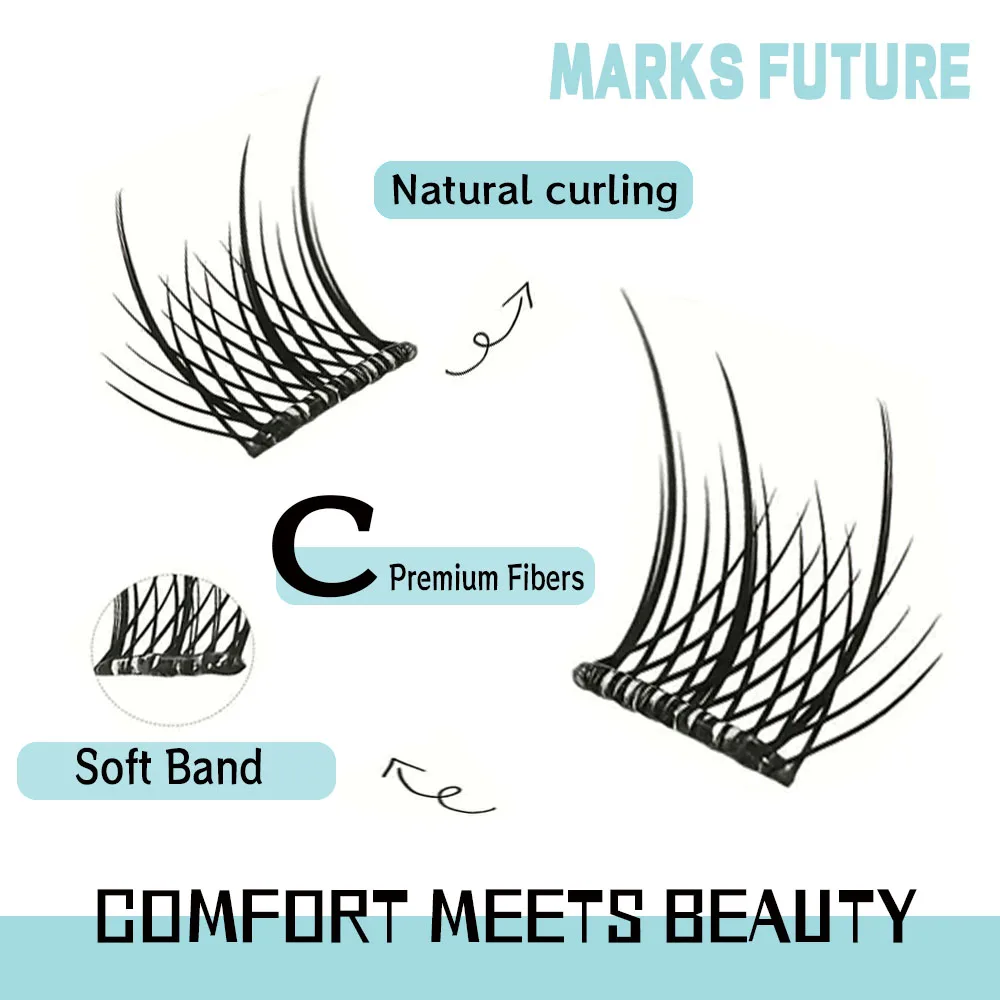 144 cílios postiços autoadesivos-olho de gato e olho de raposa estilo anime, comprimento misto c curvado 10-14mm, cílios reutilizáveis para iniciantes, acessórios de maquiagem legais