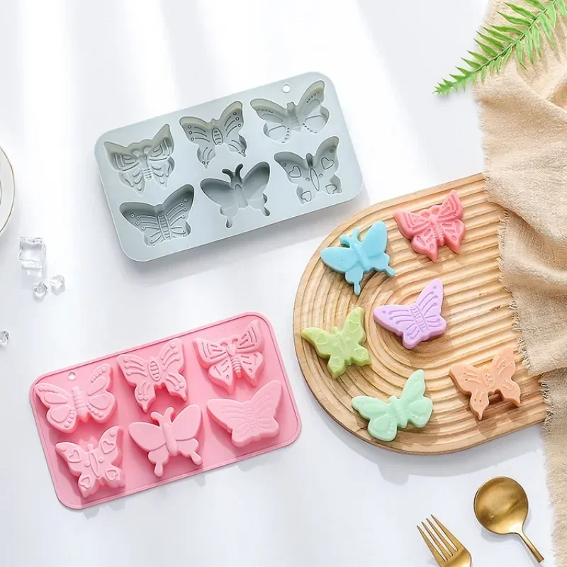 

6 Different Butterfly Shaped Silicone Molds DIY Three-dimensional Ornaments Baking Desserts Cakes Pans Kitchen Supplies Gift