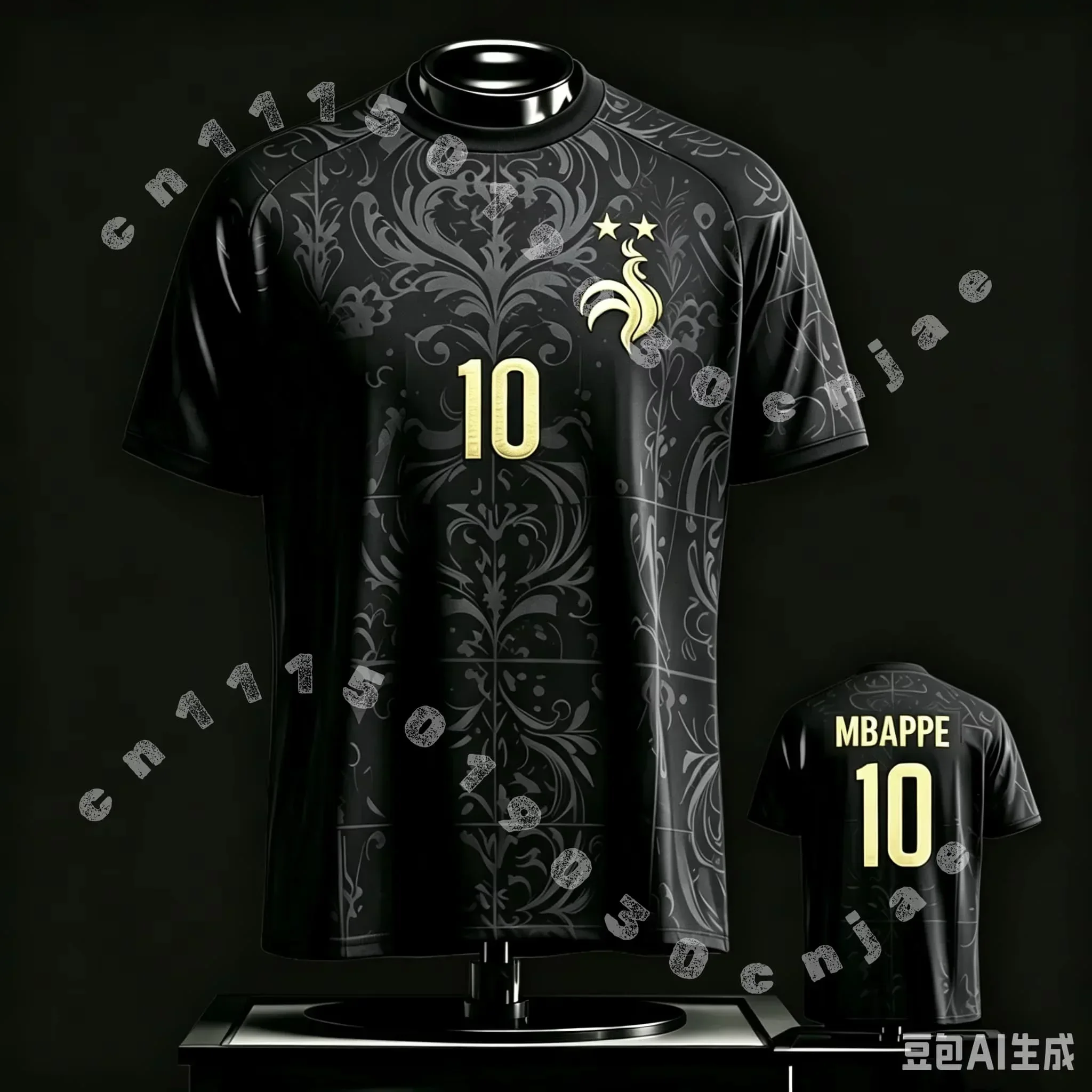 2026 Frankreich Fan-Edition Trikot_T-Shirt_ Mbappé # 10, Dembélé # 7 — Kinder, Erwachsene, Männer, Frauen, Sport- und Freizeitoberteile Sport-T-Shirt – Detail 5