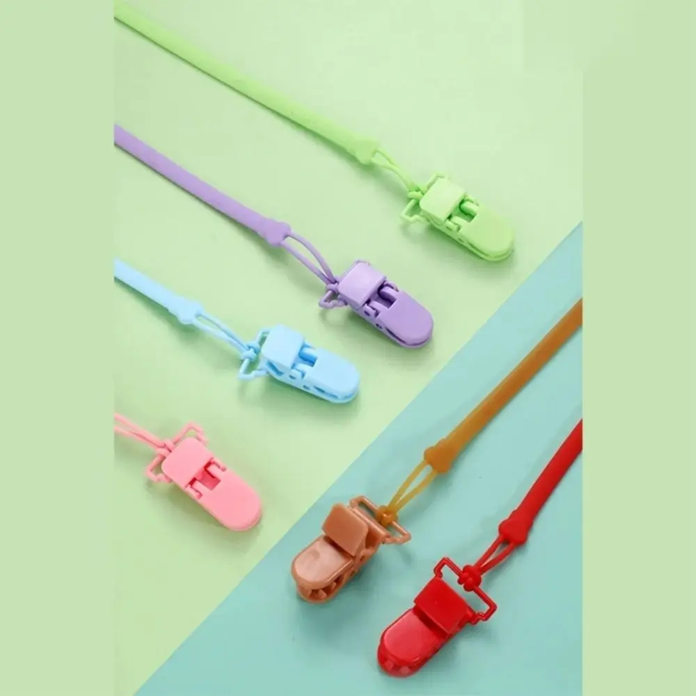 Silicone Pacifier Holder Clip BPA Free Food-grade Baby Pacifier Chain Anti-lost Adjustable Baby Teething Toys Strap Indoor