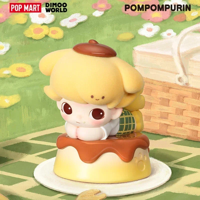 

POPMART DIMOO & POMPOMPURIN Collaborative Series Blind Box Cute Anime Figure Desktop Ornaments Mystery Gift Toy Doll