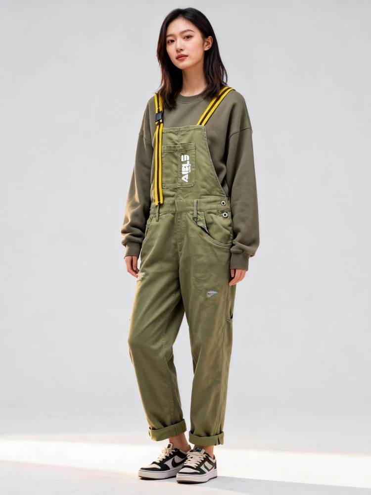 Monos de algodón para mujer, pantalones vaqueros informales de moda de algodón Rer para primavera, verano y otoño, pierna recta, detalle ket, cintura a mano