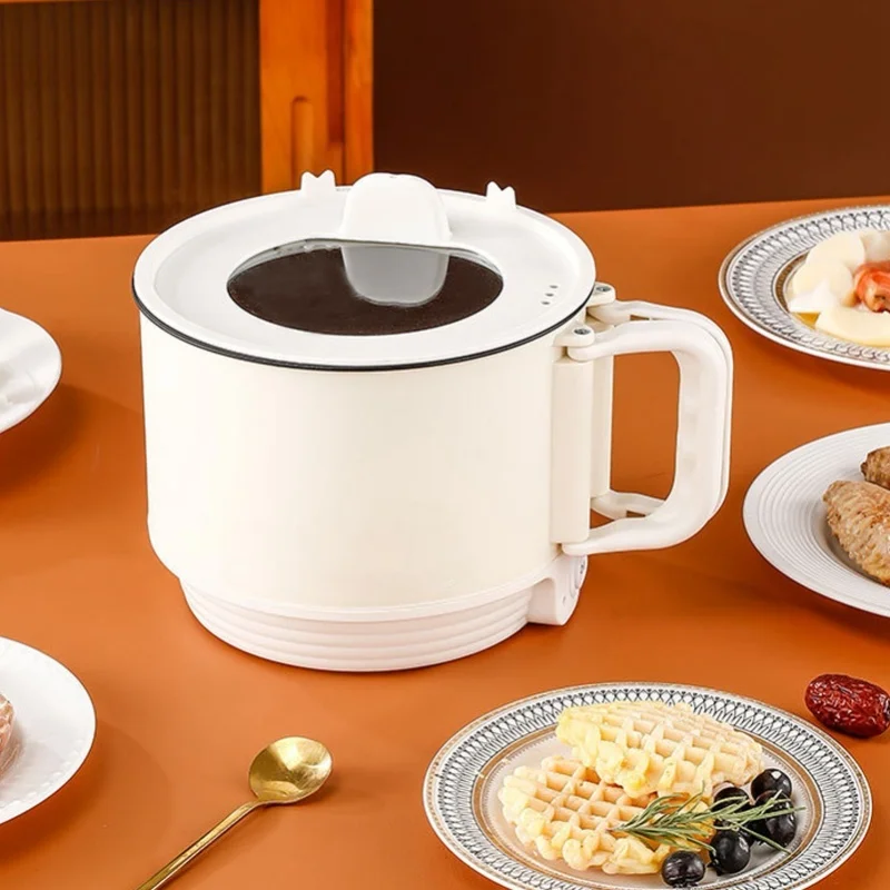 Electric Hot Pot 1.8L 600W 2 Gear Portable Non Stick Mini Multifunctional Cooker With Handle For Pasta Soup Steak Egg Oatmeal