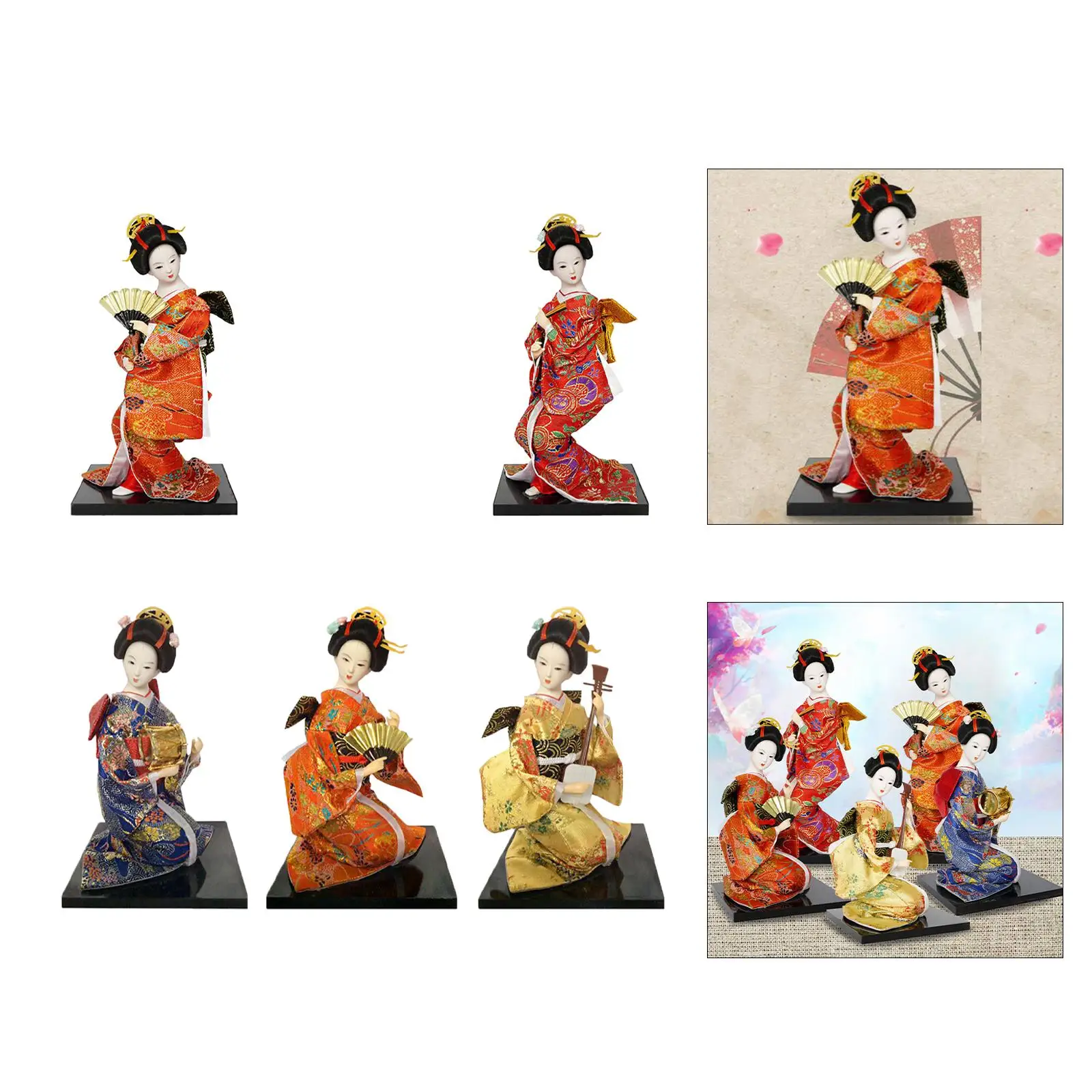12inch Japanese Geisha Doll Free Standing Traditional Ethnic Geisha Figurines