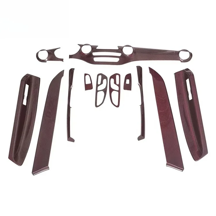 12-teilige Innenverkleidungen aus roter und schwarzer Kohlefaser für Vito W447 V260 2017up