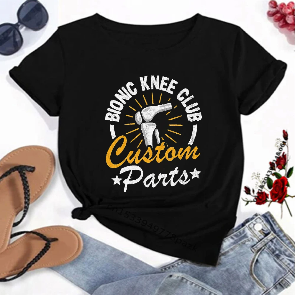 Funny Men's Bionic Knee Club T-shirt Knee Surgery Survivor Humor Gift Quick Dry Breathable Top Graphic T Shirts Men Clothing