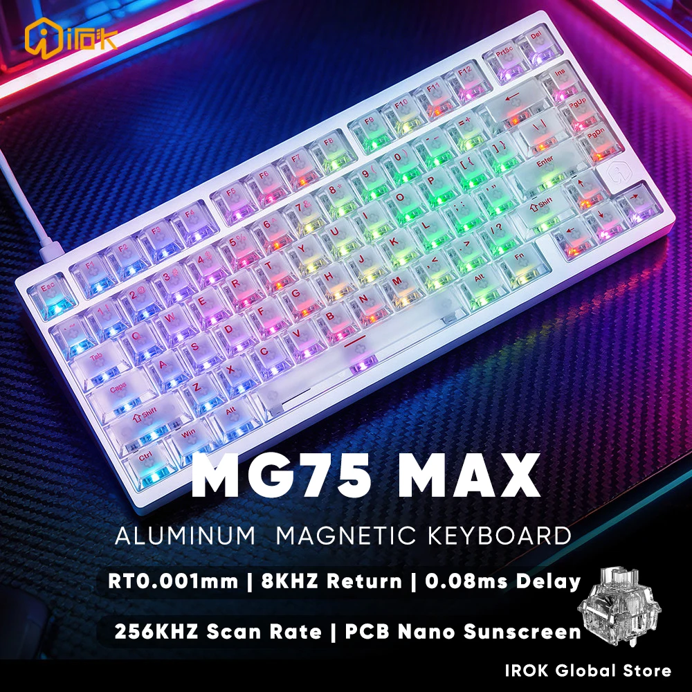 最終値下　IROK MG75 MAX シルバー IROK MG75 Max MG75 V2 Gaming Aluminum Magnetic Mechanical Keyboard