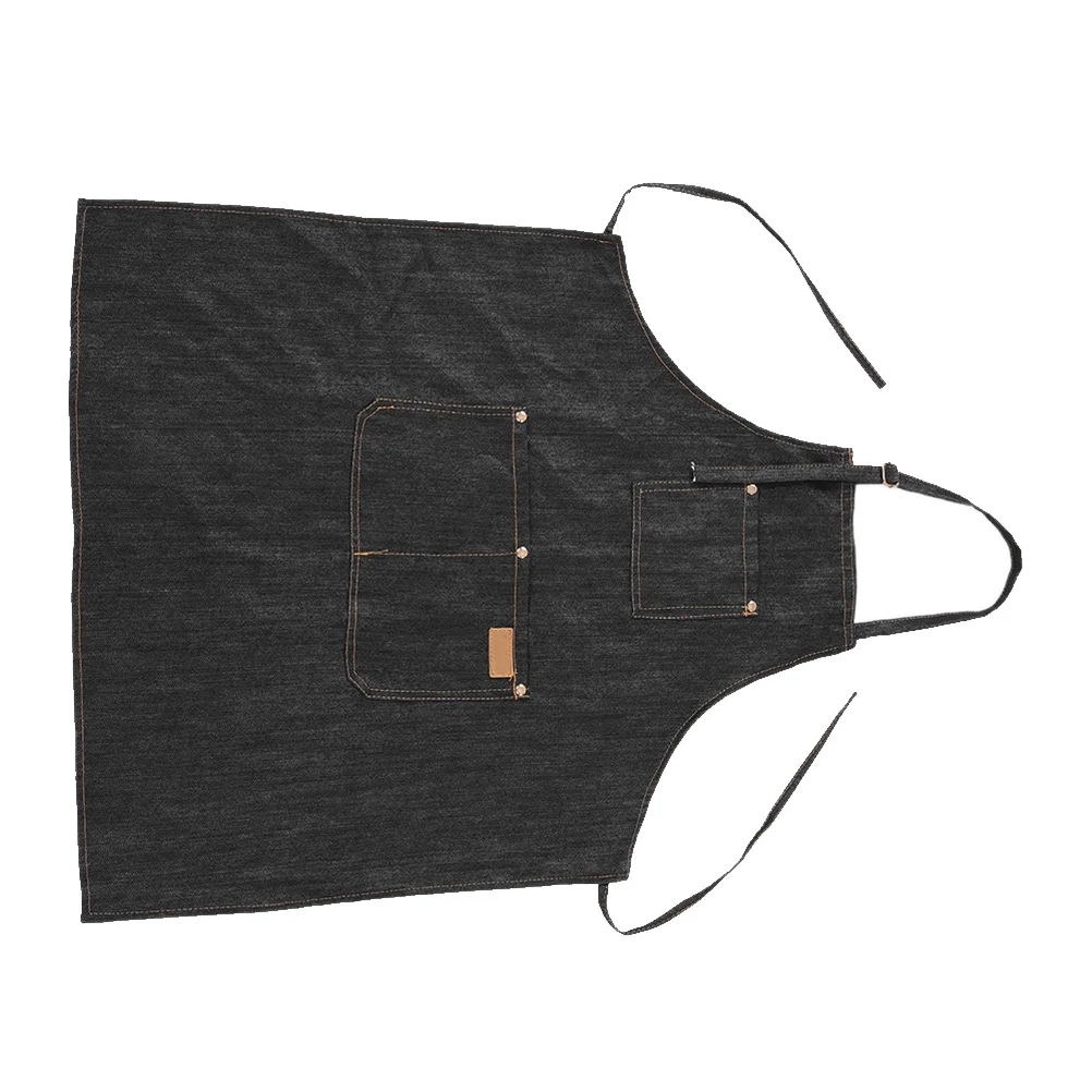Denim-Schürze, verstellbare Taille, Arbeitsschürze mit Tasche zum Kochen, Backen, Garten, Salon, Uniform-Zubehör