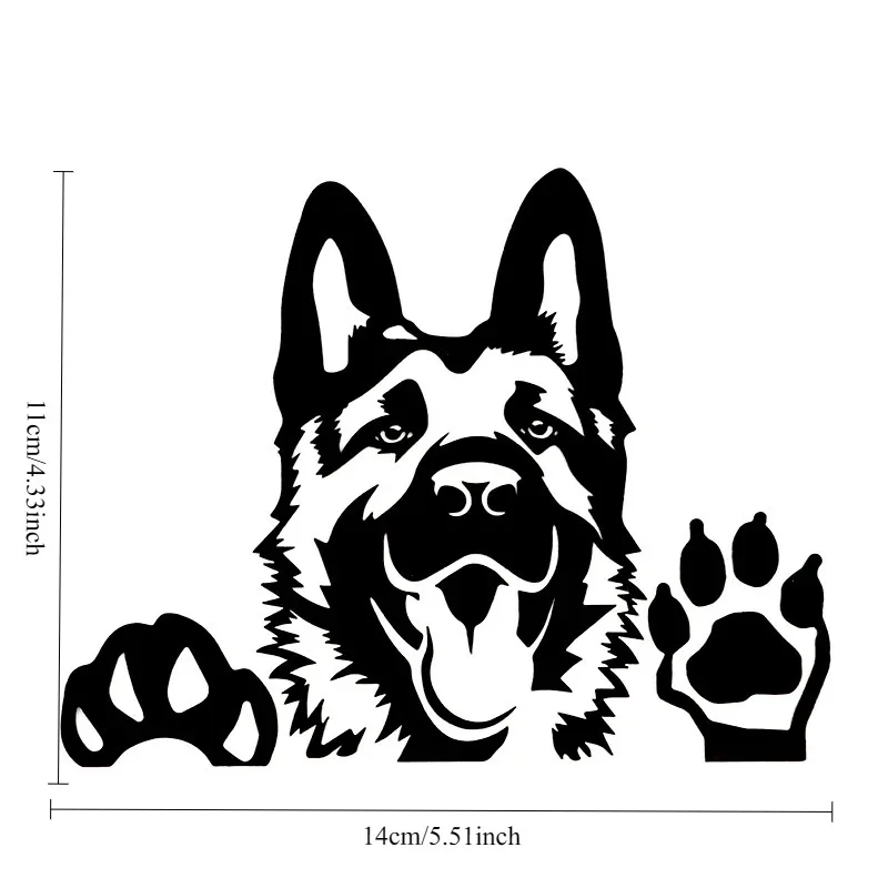 2pcs Set/3pcs Set German Shepherd Creative Decorative Car Stickers, Vinyl Material, Waterproof, Sunproof, Residue-Free