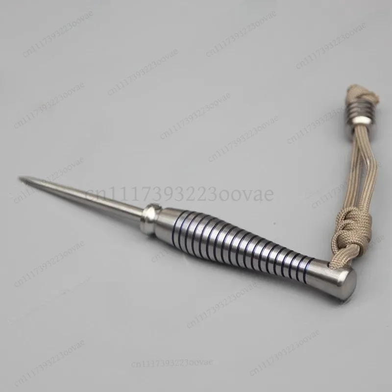 Df TC4 Titanium Alloy EDC Tool, Hidden Dual-Function Tea Needle & Awl, Hand-Baked Color, Portable Detachable Outdoor Accessory