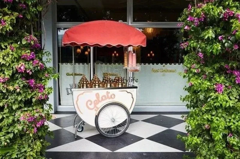 

56 Europe Gelato Cart Display Freezer Showcase Cold Drinks Beverage Ice Cream Push Cart with
