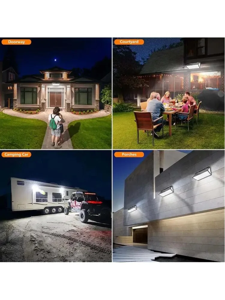 Superhelle Solar-Wandleuchte, Solarleuchten mit Bewegungssensor, solarbetriebene Außenstrahler mit 3 Beleuchtungsmodi, wasserdicht für den Außenbereich, Hof und Straße