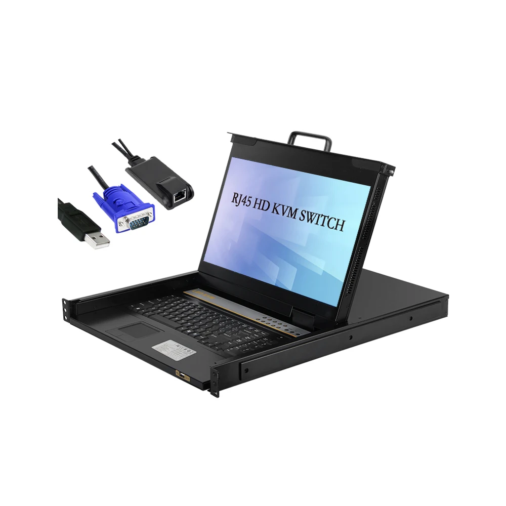 

1U Rack 1080P FHD 17/19 Inch Console RJ45 Hotkey 4/8/16/24/32 Port Drawers CAT5e IP 8 Ports KVM Switch Stock Computer 16 Ports