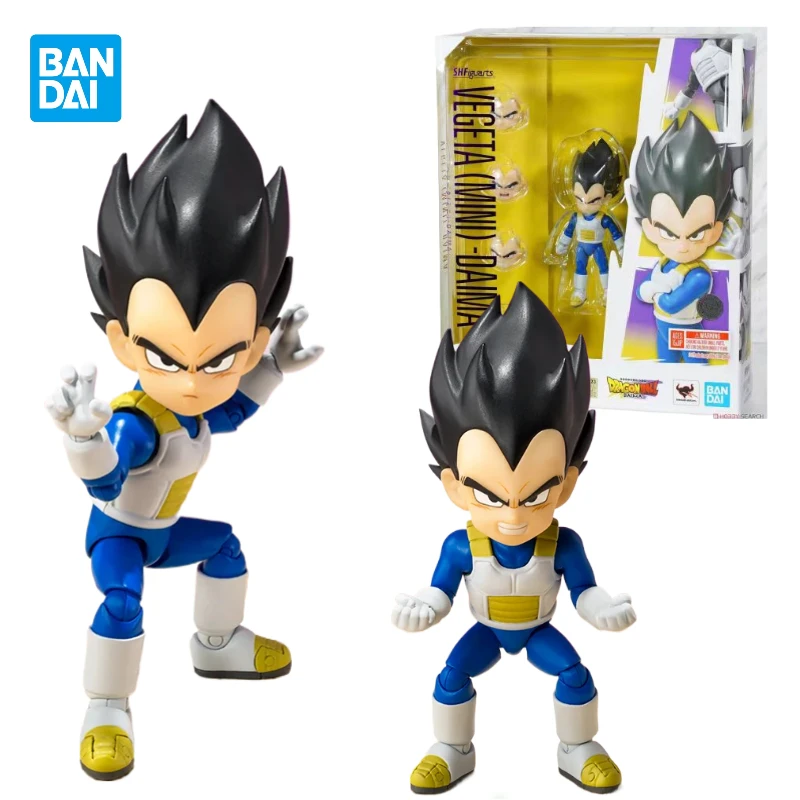 In Stock Original BANDAI Dragon Ball Z S.H.Figuarts SHF Vegeta Mini DAIMA Anime Action Figures Model Toys Collection Kids Gifts