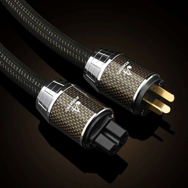 Ataudio Stromkabel Hifi Occ vergoldetes Audio kabel mit Hi-End-EU/US/au-geschirmtem Carbon-Shell-Stecker für Filter verstärker 5