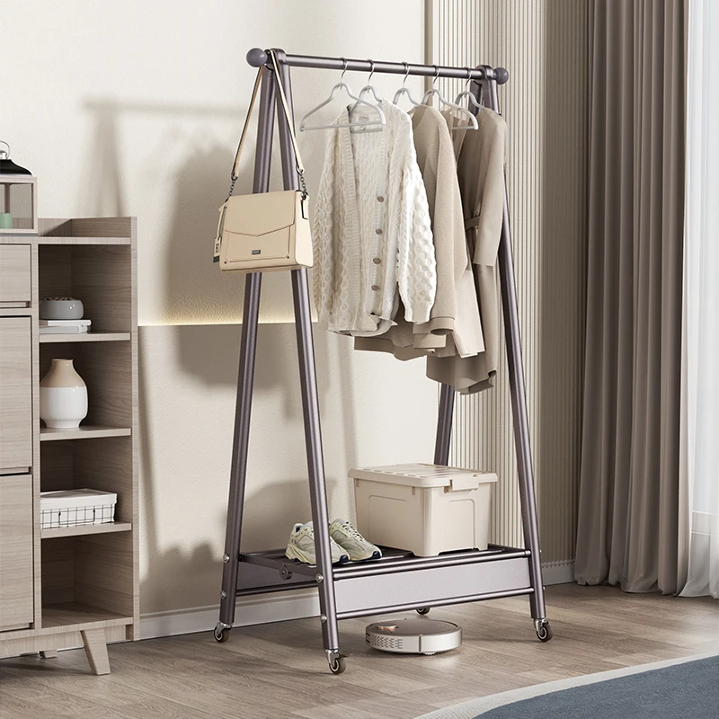 علاقة غرفة النوم، قابلة للإزالة للاستخدام المنزلي، سميكة وجريئة على الأرض، رف تجفيف بسيط بقضيب واحد