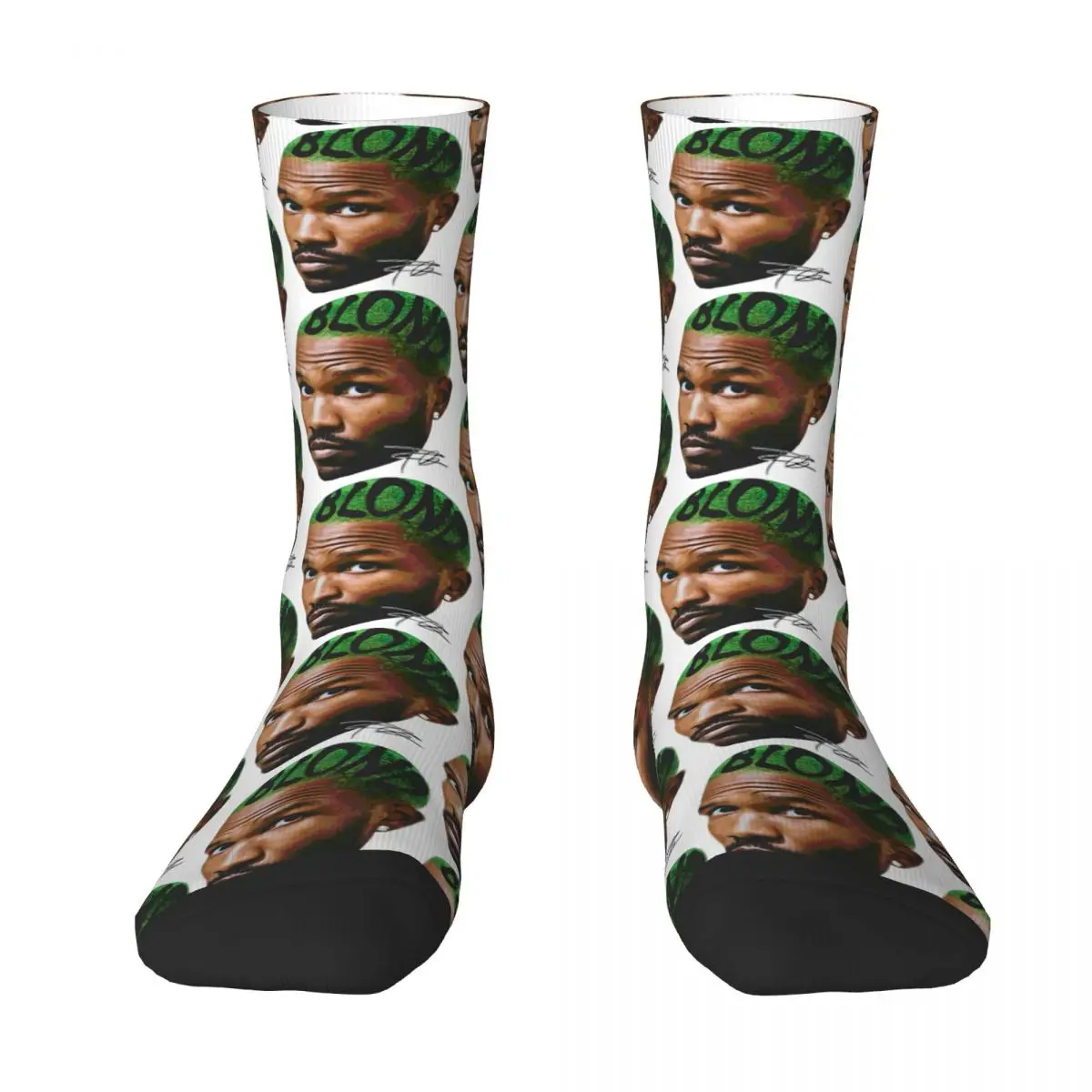 Funny Frank O-Ocean Head Design Theme Socks American Singer Stockings Winter Anti Bacterial Men's Socks Soft Climbing Socks