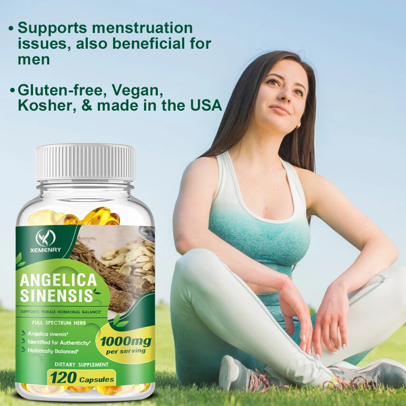 Angelica Sinensis Capsules 1000mg - Supports Hormone Balance, Improves Mood, and Relieves Stress