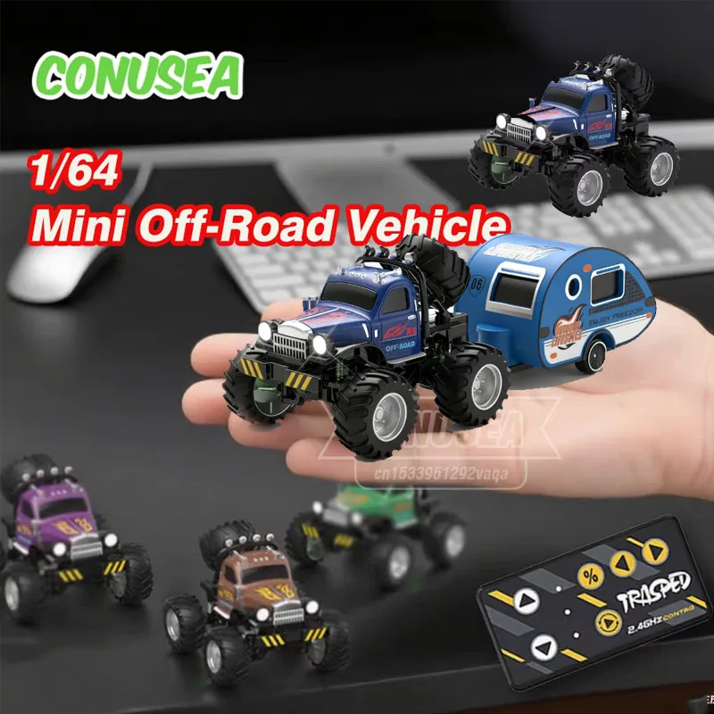 

1/64 мини-сплав внедорожник короткая карта 2,4G автомобили с дистанционным управлением грузовики противоударный электромобиль настольная игрушка рождественские подарки