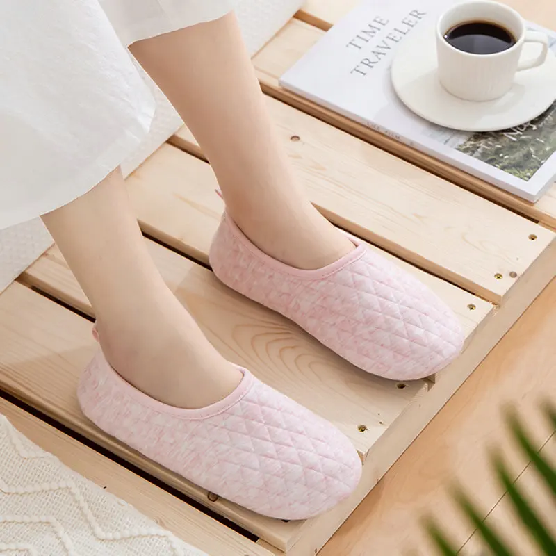 Spring Japanese Indoor Female Shoes for Pregnant Women Soft Bottom Non-Slip Summer Thin Mute Cotton Floor Slippers