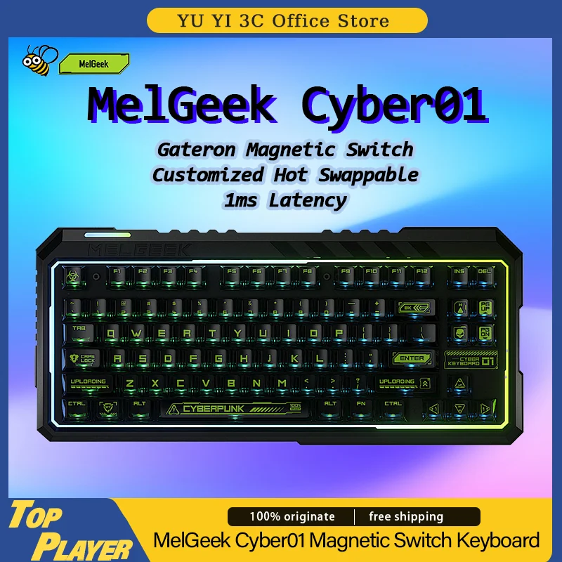 

MelGeek Cyber01 Mechanical Keyboard Gateron Magnetic Switch 1k Polling Rate 1ms Latency Hot Swappable RGB Transparent Keycaps