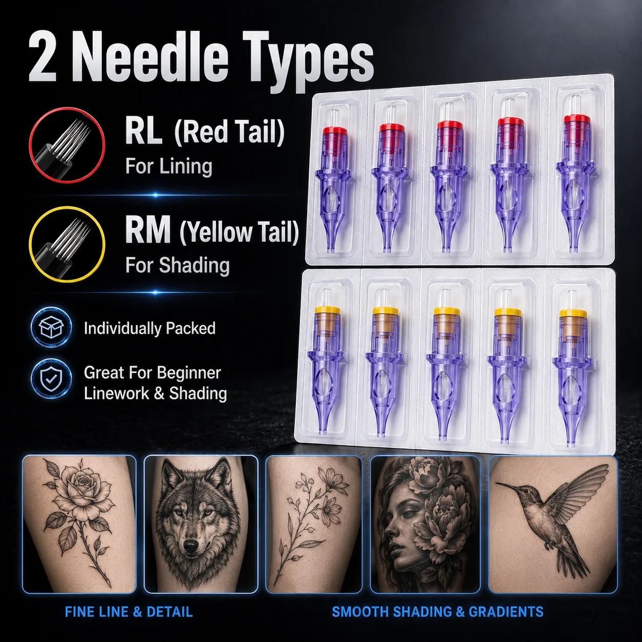 Neebol Tattoo Pen Machine Kit Complete Wireless Rotary Tattoo System with LCD Display,