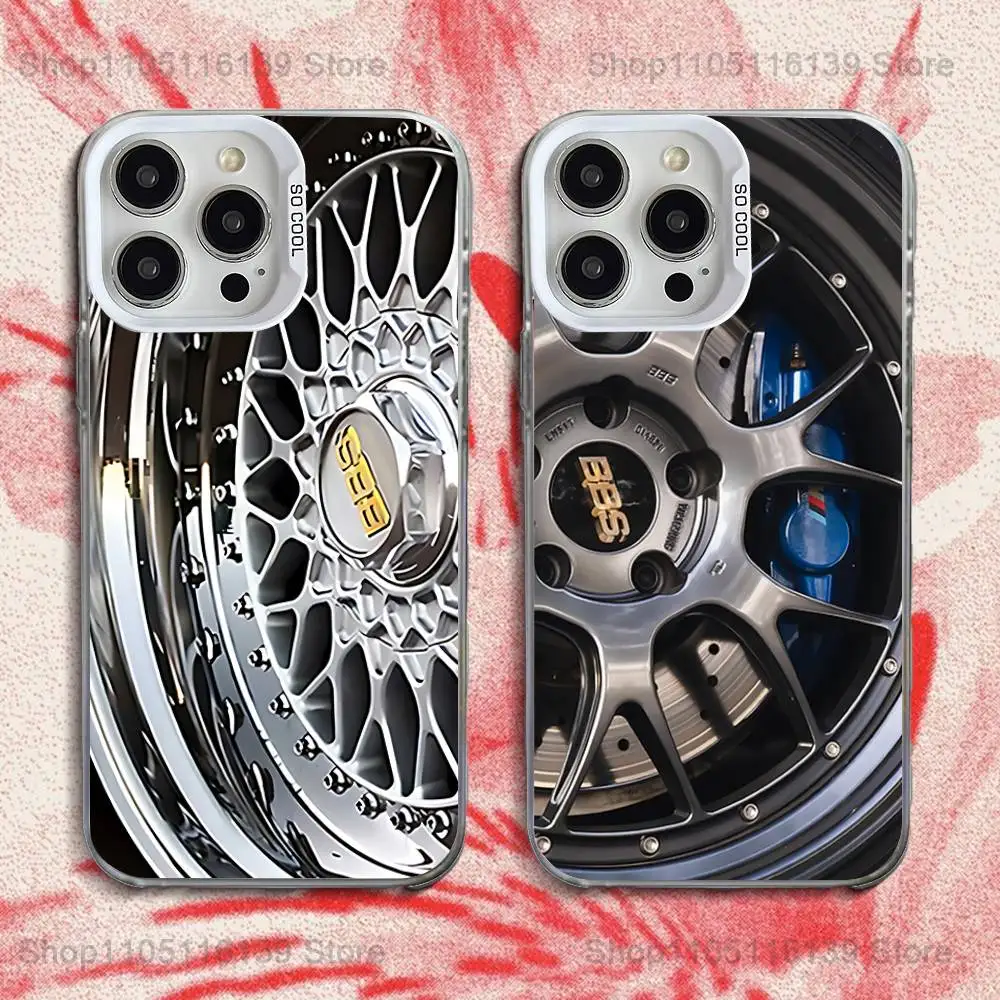 

Bbs-S car wheels Phone Case For iPhone 16,15,14,13,12,11,Pro,XS,Max,Plus,Mini,SE White Candy Matte Shockproof Cover