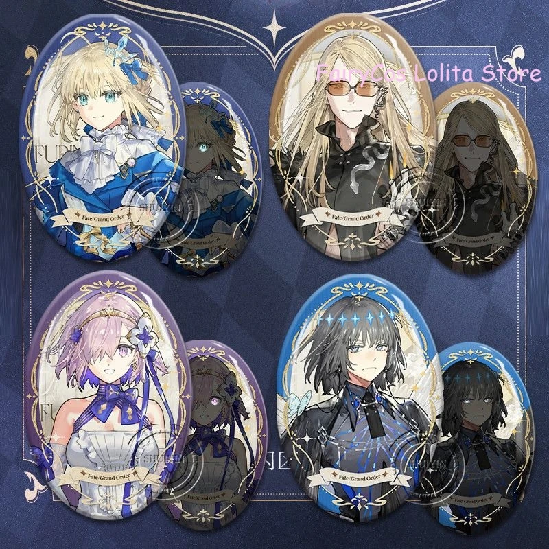 Anime Tezcatlipoca Altria Pendragon Fate/stay night FGO Reflective Badge Brooch Pins Cartoon Itabag Bedge Pendant Collect