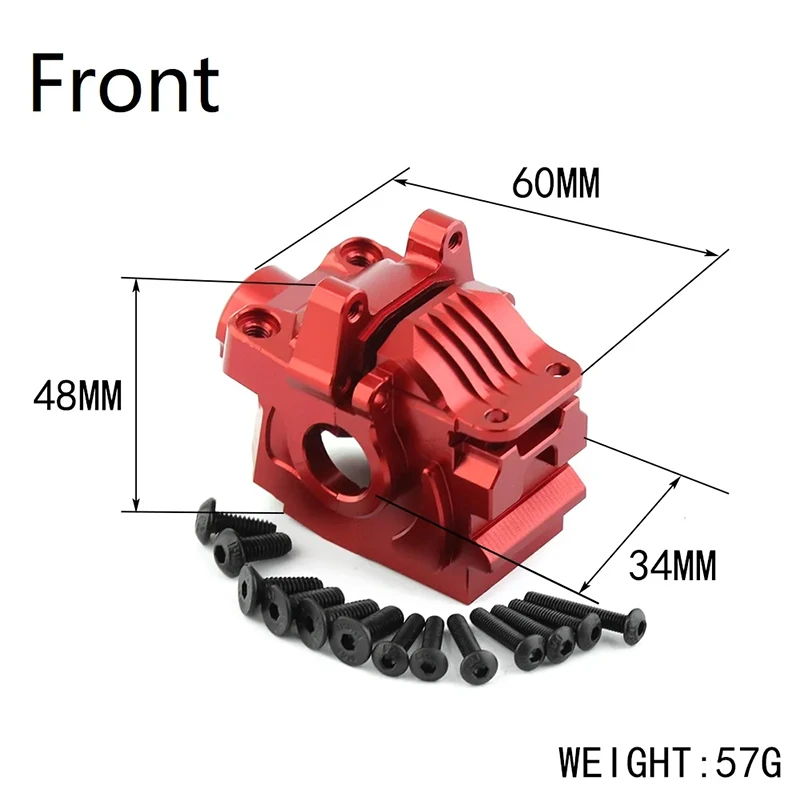 RCMetal Front and Rear Differential Housing Gearbox 6880 6881 for 1/10 Traxxas Slash 4X4 VXL Rustler Stampede Hoss Upgrade Parts