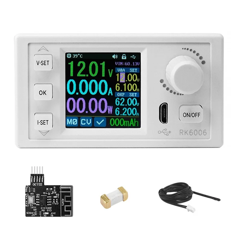 AB15-RK6006-BT 60 فولت شاشة ديجيتال قابل للتعديل تيار مستمر الجهد المنظم 6A مايكرو USB واجهة 1.54 بوصة شاشة الكريستال السائل