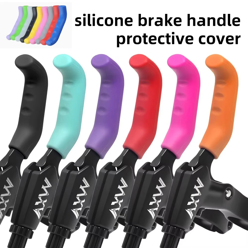 Bike Brake Lever Grip Purple Red Blue Green Pink Silicone Protector For Mtb Bmx Scooter Bike Levers Cover Bicycle Accessories