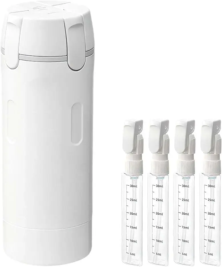 

4-in-1 Travel Dispenser, 4 Pack 30ml Leak Proof Bottles with Stickers, Portable for Toiletries, Shampoo, Lotion, White