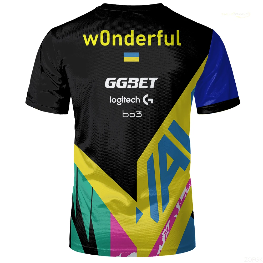 2024 شنغهاي الرائد نافي Esports فريق موحد تي شيرت رجالي CS2 لعبة المنافسة لاعب موحدة تي شيرت الأزرق الداكن بطل القمم #2