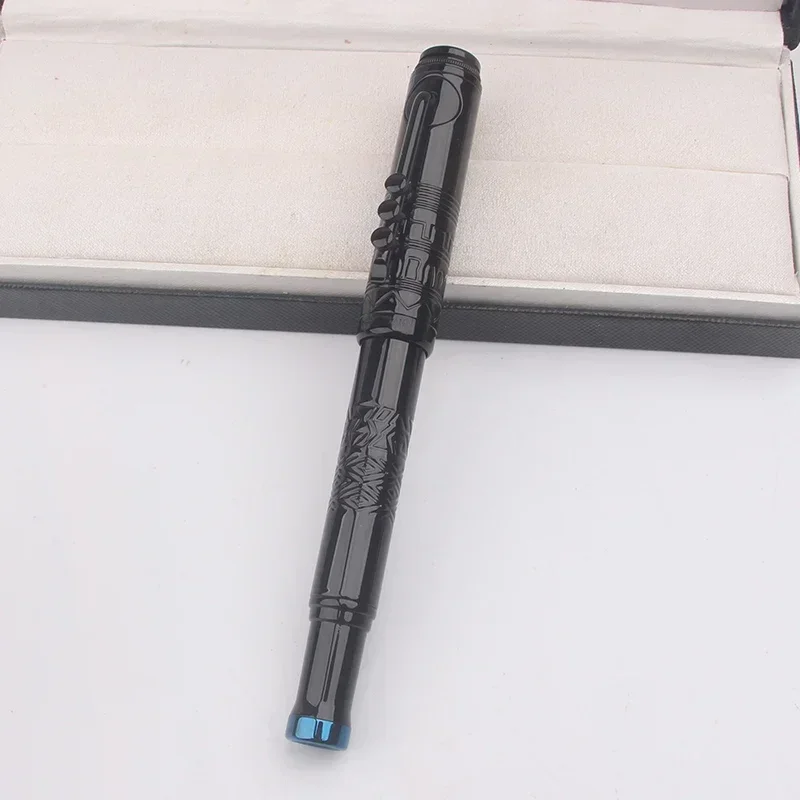 عالية الجودة معدن أسود قلم حبر جاف قلم الكرات الدوّارة البطانة نمط الجاز برميل رواية الكتابة أقلام لوازم مكتبية