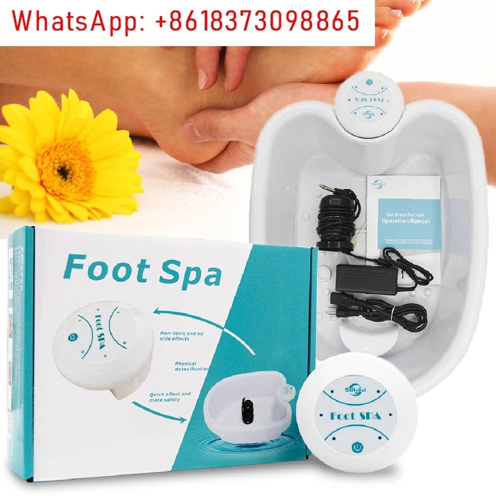 Detox Ion Electric Foot Spa Bath Massager Machine Mini FootBath Cleanse Footspa Vibrat Whirlpool Care Arrays Aqua Health Therapy