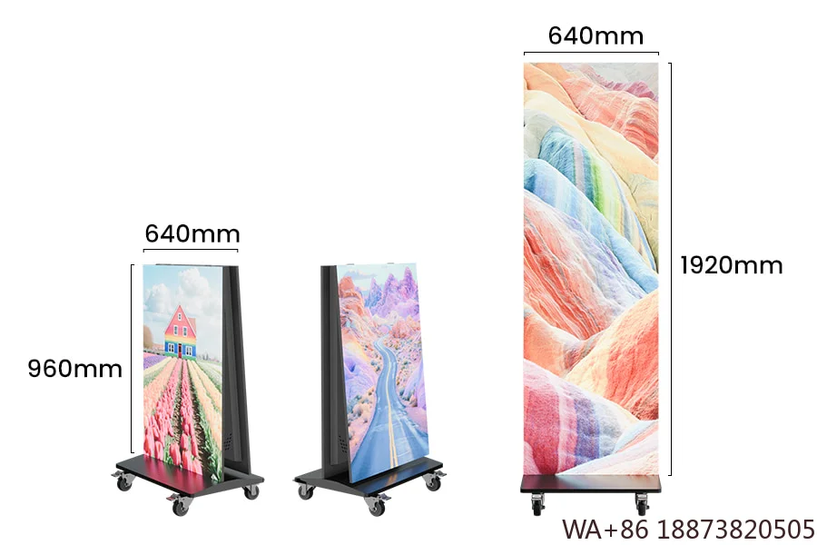 LED P2.5 مقاطع فيديو إعلانية مخصصة داخلية قابلة للطي ملصق شاشة تحكم واي فاي لوحة عرض ملصق محمولة قابلة للطي #2