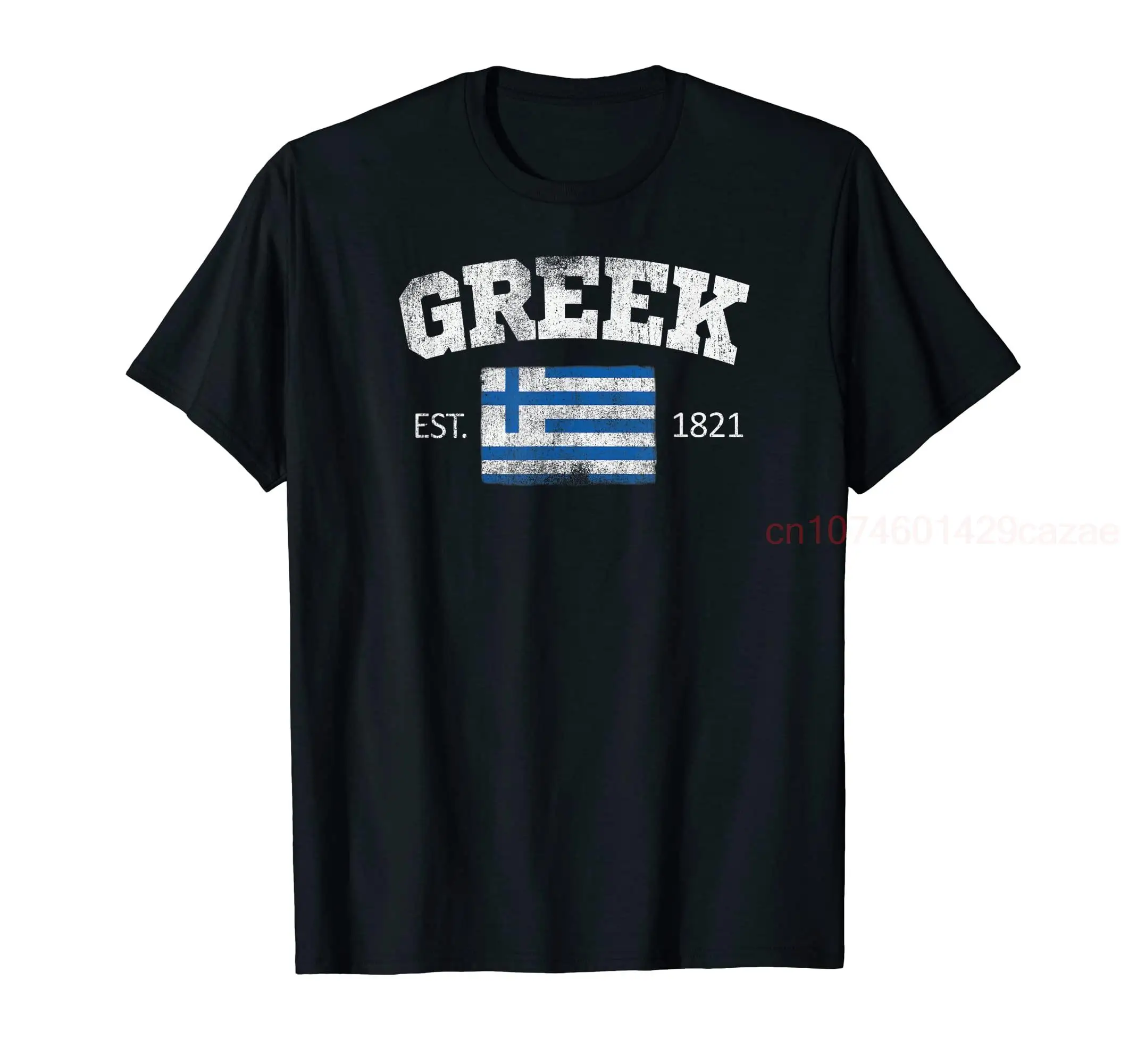 100% Cotton Vintage GREEK Independence Day Flag Est 1821 Souvenir T-Shirt Gift Hip Hop MEN WOMEN UNISEX T Shirts