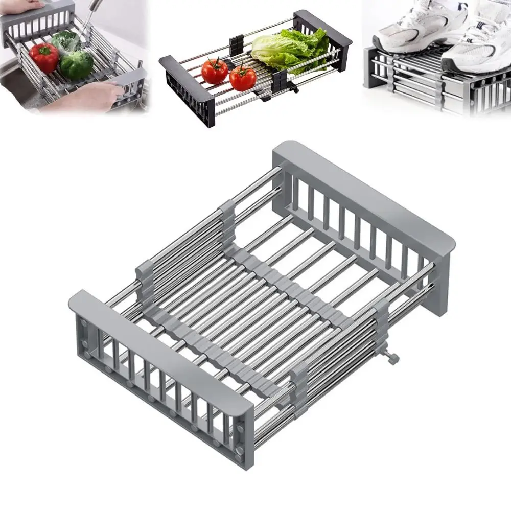 

Gifts Extend Kitchen Sink Drain Basket Portable Multi-functional Sink Rack Stainless Steel Kitchen Sinks Accessories
