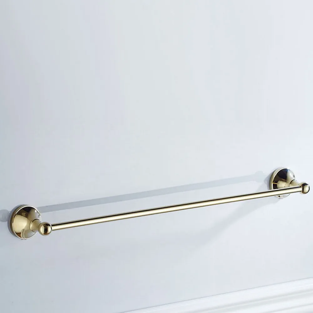 

Luxury Gold Color Brass Wall Mounted Bathroom Hardware Single Towel Rail Bar Holder Dba875